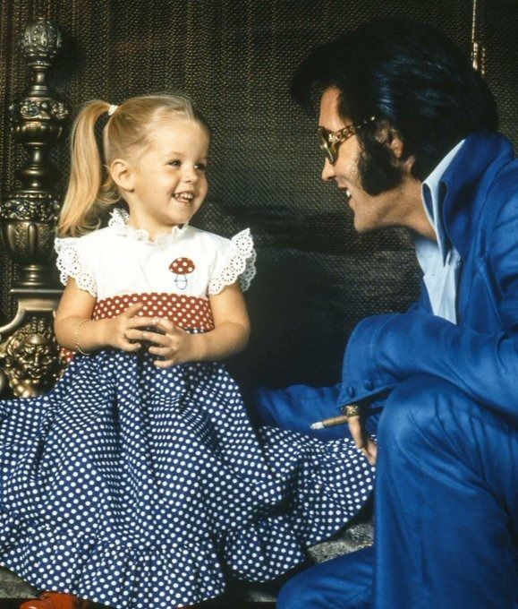 Elvis Presley with his daughter Lisa Marie Presley