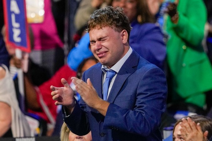 Tim Walz's son overcome with emotion at the DNC