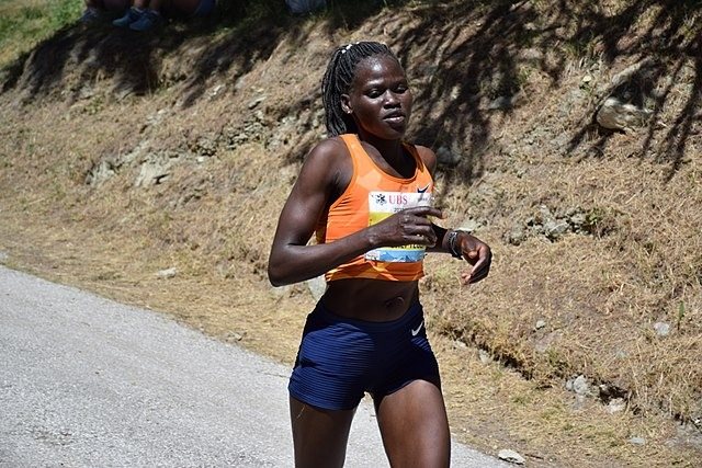 Rebecca Cheptegei captured during a run