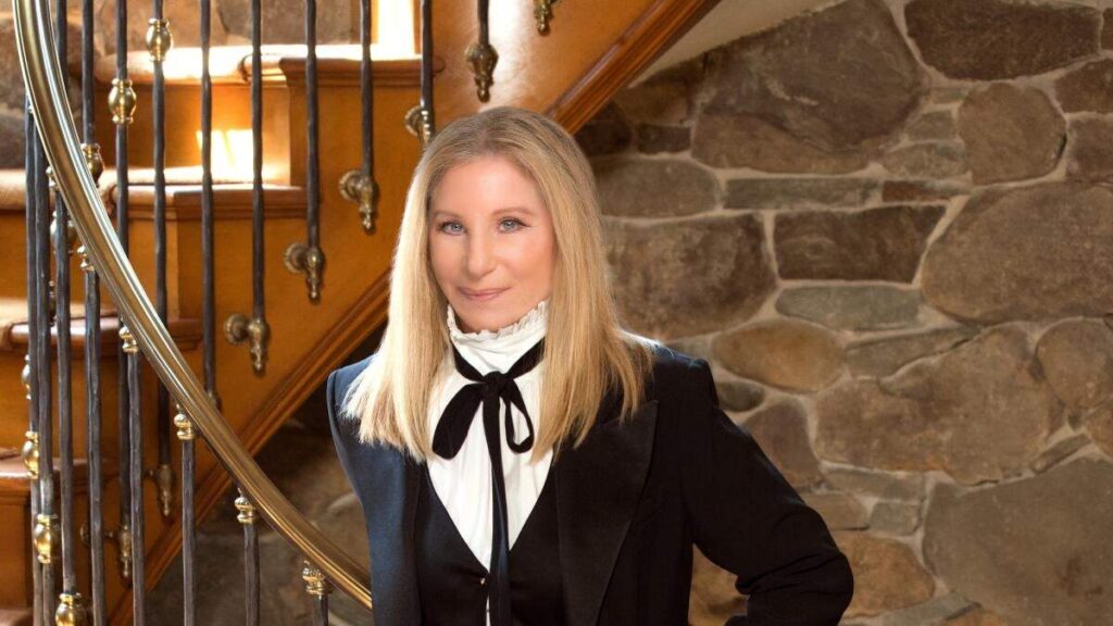 Barbra Streisand in an antique suit