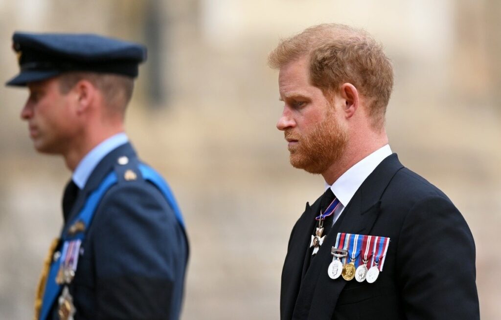 A shot of Harry with William in the background