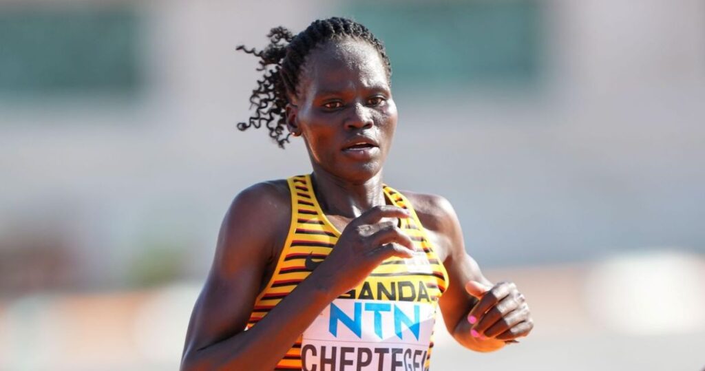 Rebecca Cheptegei captured during a run