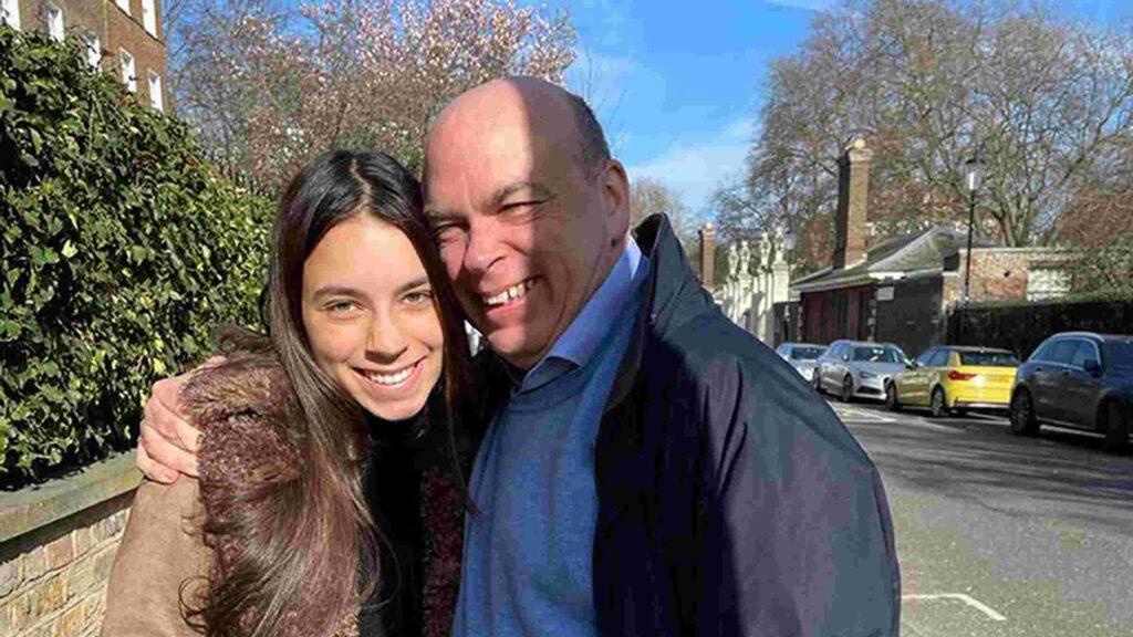 Mike Lynch posing with his daughter Hannah