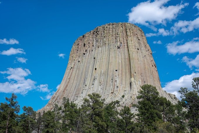 The famous Devils Tower national monument