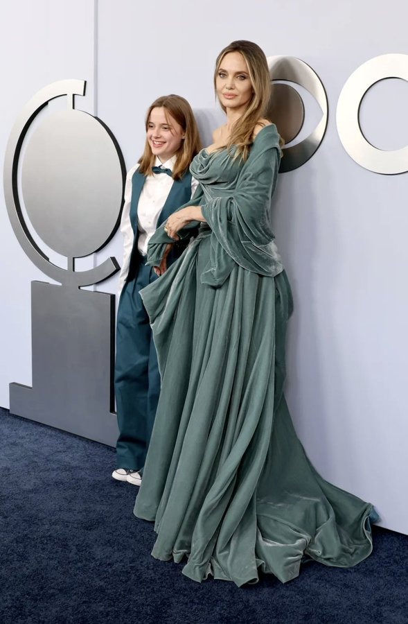 Vivienne Jolie-Pitt with her mother at the Tony Awards