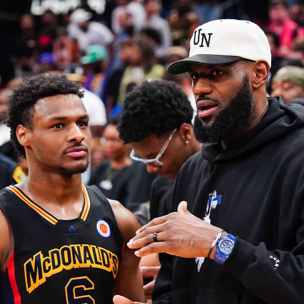 Bronny and his dad LeBron