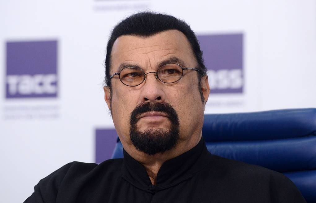 A headshot of Steven Seagal