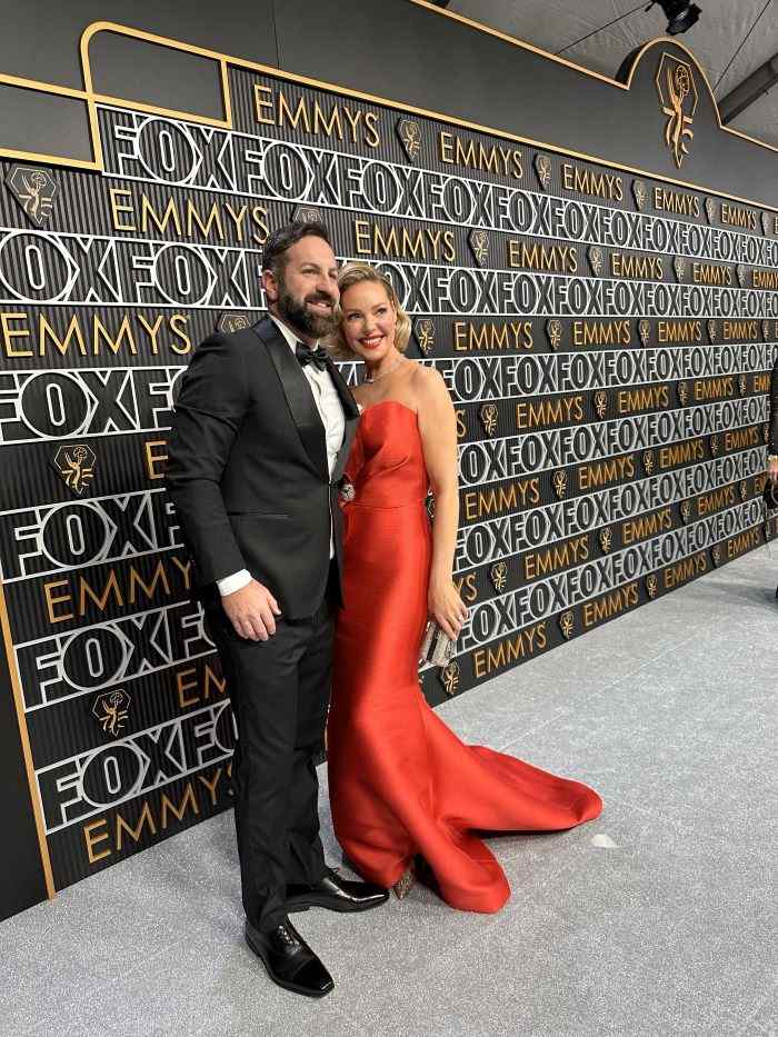 Katherine Heigl with her husband on the red carpet