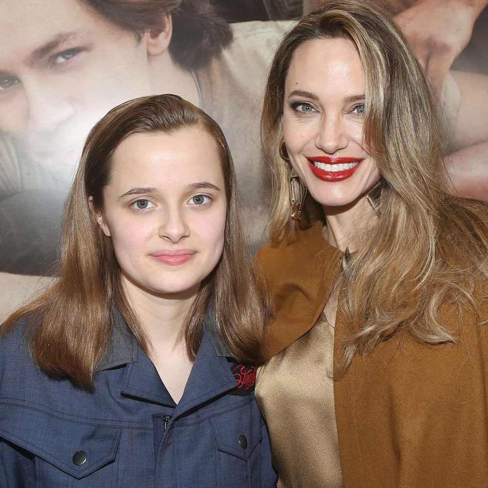 Vivienne Jolie-Pitt with her mother