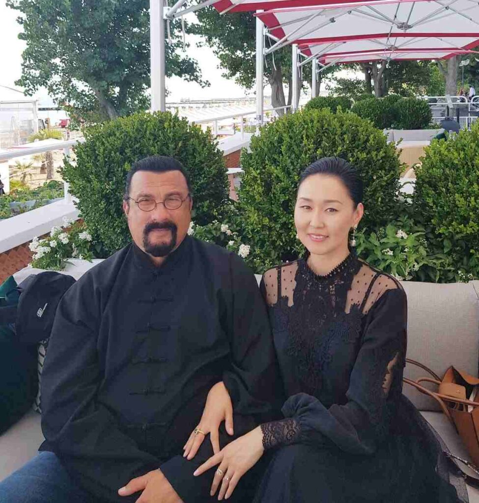 Steven Seagal with his wife