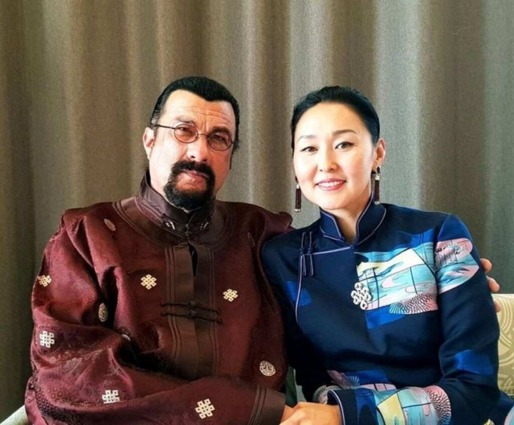 Steven Seagal's wife poses with him