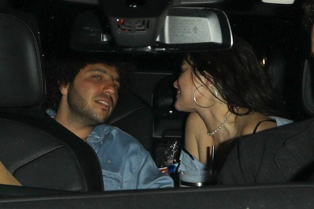 Selena Gomez and Benny Blanco pictured in a car