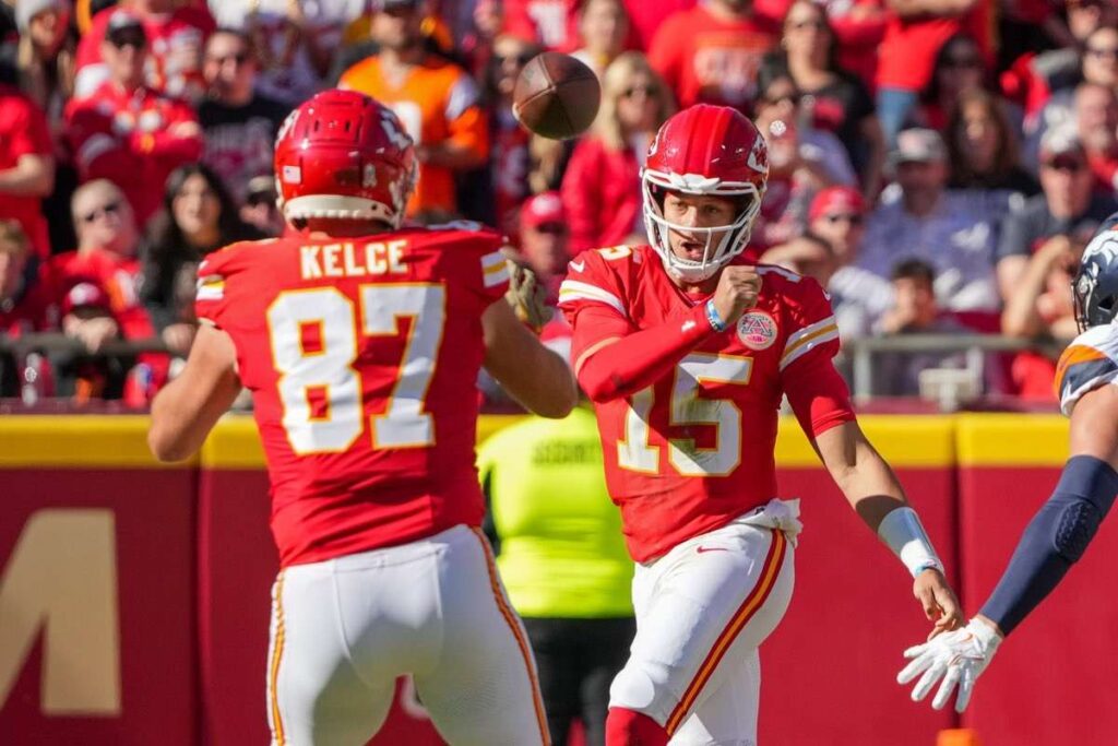 Kelce captured mid-game